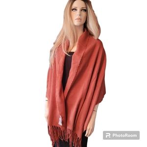 NWT PRIMARK Terracotta Shawl Scarf with Fringe